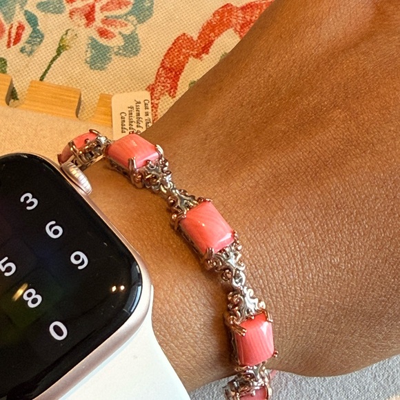 Sterling Silver 925 Natural Coral Bracelet - Picture 5 of 9